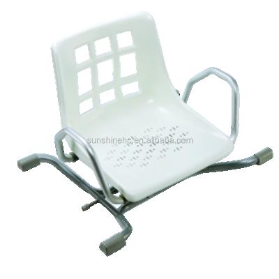 China Plastic Swivel Large Seat Bathroom Aluminum Shower Bath Chair With Armrest For Disabled BA379 for sale