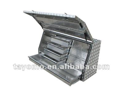 China Factory Silk Printing Aluminum Tool Box With Removable Drawers For Pickup And Truck for sale