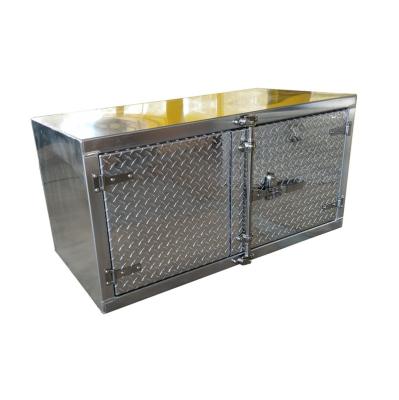 China Aluminum Double Door Double Lid Underbody Tool Boxes For Semi Truck for sale