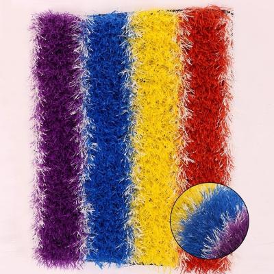 China 20mm Height Artificial Turf Grass Mat Eco-friendly Colorful Rainbow Running Track for sale