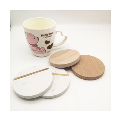 China Sustainable Wholesale Custom Designs Package Round Absorbent Printing Natural White Sandstone Coasters for sale