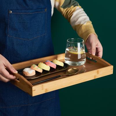 China Customizable High Quality Portable High Quality Kitchen Household Products Wooden Tray For Food Serving With Handle In Restaurant for sale