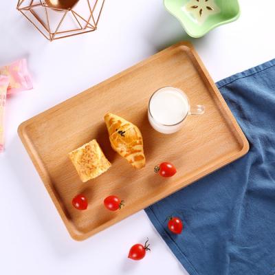 China Customizable High Quality Portable High Quality Kitchen Household Products Square Wooden Tray For Food With Handle for sale