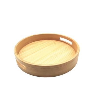 China Bamoo 2021 new cheap and high quality multifunctional wooden round serving trays for sale