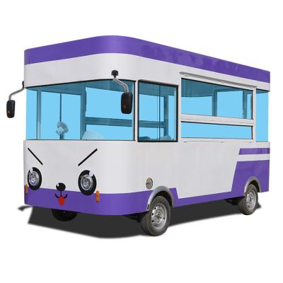 China Small energy-saving mobile kiosk fiberglass mobile food trucks dining car dining car van burger snack car for sale