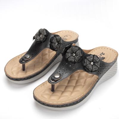 China Fashion Trend Products Top Tier Women's Casual Wedge Sandals Fashion Wedge Flip Flops for sale