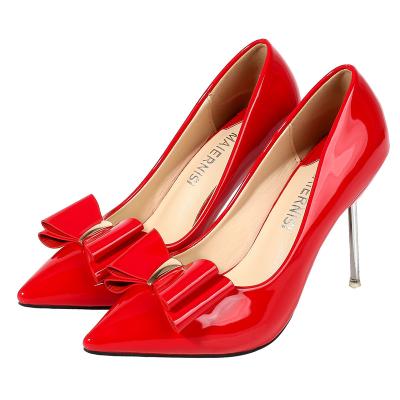 China 2022 fashion trend new high quality women's fashionable high heel bowknot design lady's shoes sexy stilettos for sale