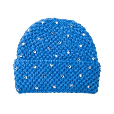 China New Women's Character Beanie Baggy Drill Tank Top Slouch Diamond Warm Hat Wholesale Winter Outdoor Women's Knitted Beanie Hats for sale