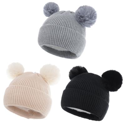 China High Quality Character Embroidered Pom Knitted Beanie Cotton Wholesale Soft Warm Hat With Logo for sale