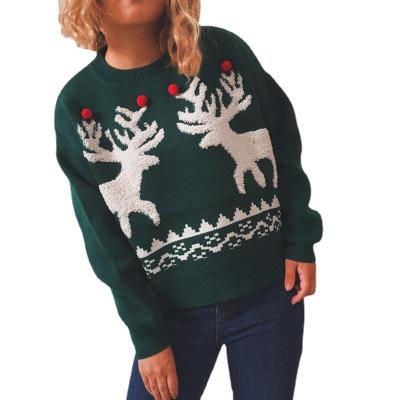 China Women's Breathable Deer Jacquard Jacquard Christmas Sweater Sweater Custom Christmas for sale