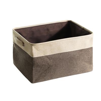 China Creative And Simple Canvas Basket Sundries Polyester Lining Waterproof Waterproof Storage Box for sale