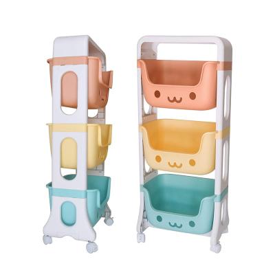 China Easy Installation Stored Household DIY 2 - 4 Layer Kids Plastic Toy Storage Rack Toys Organizer Storage for sale