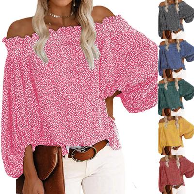 China 2021 High Quality Fashionable Ladies Breathable Blouses And Long Sleeve Women Ruffle Tops for sale