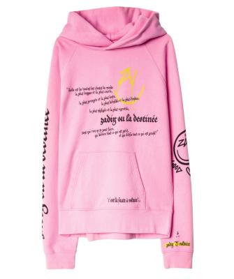 China 2021 Autumn Winter New French Style Women's Clothing Letter Printed Fleece Hoodie Anti-wrinkle for sale