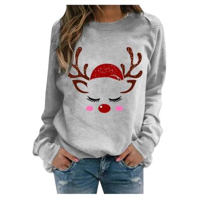 China Custom Made Breathable Cute Oversized Christmas Winter Fleece Casual Warm Printing Sweatshirt for sale