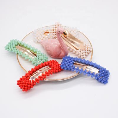 China Wholesale High Quality Korean Hair Decoration Hair Clips Shapes Colorful Beads Hair Clips For Women Girls for sale