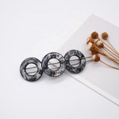 China Popular Simple Hair Accessories 2019 Acetic Acid Pretty Snap Clips Round Ring Hair Clips For Women for sale