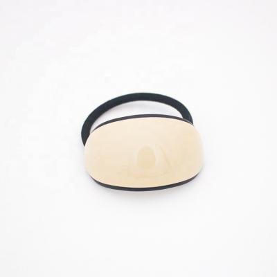 China New Design Acrylic Acetate Hair Decoration Girl Women Elastic Hair Ties Fashion Simple Elegant Ponytail Beige Hair Bands for sale