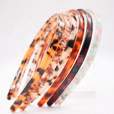 China Fashion New Acetate Hair Decoration European Leopard Trendy Headbands High Quality Fashion Girl Women Simple Headbands for sale