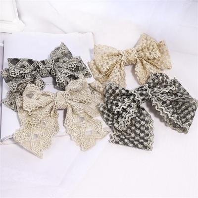 China Korean fresh fashionable hair decoration lace hair cut girls butterfly bow flower hair cut new design for sale