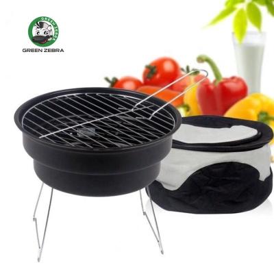 China New Type Easily Assembled Cooler Bag BBQ Grill Charcoal BBQ Oven Round Shape Smokeless Portable BBQ Grill for sale