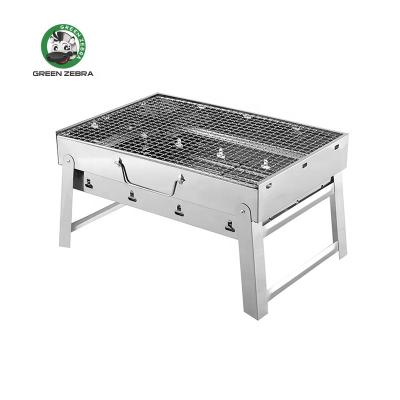 China Stainless Steel Portable Folding BBQ BBQ Picnic Camping Charcoal BBQ Outdoor Easily Assembled Grill for sale