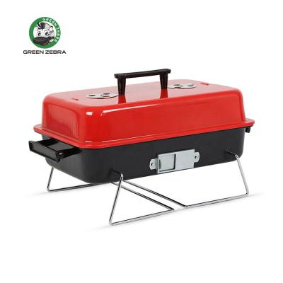 China Mini European Hamburger Shape Easy Easily Collected Take Out Portable Foldable Outdoor Indoor Square BBQ Stove Small BBQ Charcoal Grill for sale