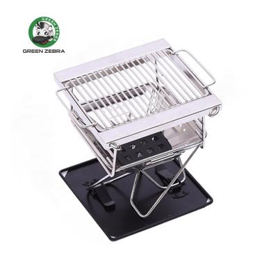 China Easily Assembled Outdoor Picnic Stainless Steel BBQ Grill Household Charcoal BBQ Grill Portable Foldable Grill Burner 5-10 People for sale