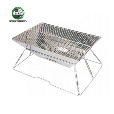 China Easily Assembled Rectangle Stainless Steel Outdoor Camping Charcoal BBQ Oven Folding Custom Portable BBQ Grill for sale