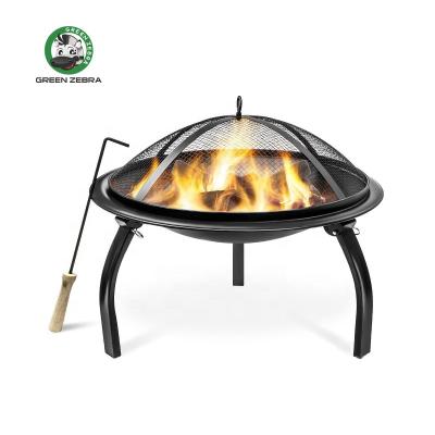 China Outdoor Portable Fire Pit Bow Round Bonfire Wood Patio Burning Heater and Backyard Firepit for Outdoors for sale