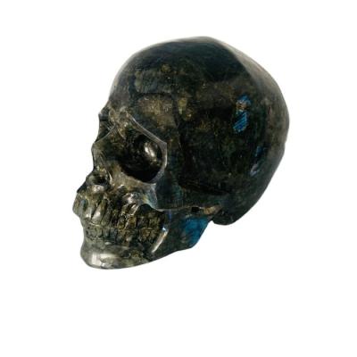 China Europe Crystal Opens Natural Showy Labradorite Skulls Hand Carving Quartz Crystal Skulls for sale