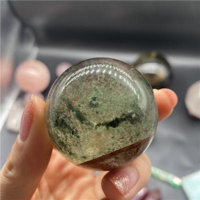 China Europe Crystal Opens Natural Green-ghost Crystal Ball / Sphere for sale