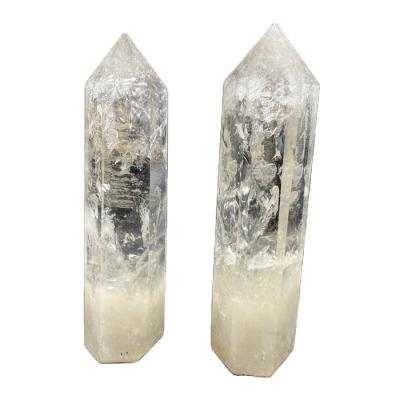 China Europe Crystal Opens Tower Natural Yellow Blue Yellow Blue Needle Crystal Quartz Crystal Point For Sale for sale