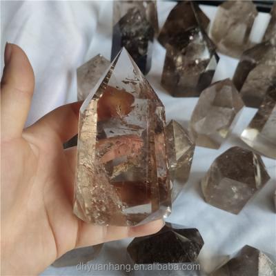 China Europe crystal open wand natural points crystal smoky quartz crystal towers for decoration for sale