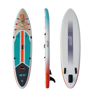 China Unisex New Wooden Style OEM/ODM Inflatable stand up paddle board SUP Surf Board for water sports surfing for sale