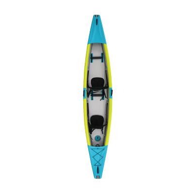 China 0.9mm PVC Factory New Inflatable Kayak 2 Person Drop Stitch Inflatable Boat Kayak with paddles and pump for sale