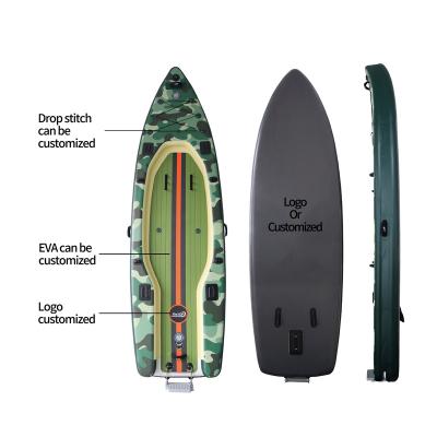 China Men Wholesale PVC OEM Supboard Water Sport Two in one camo Kayak Board Fishing Boat Board with seat for sale