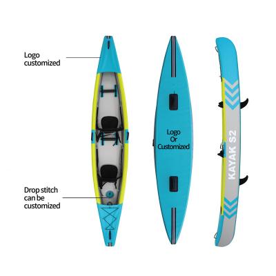 China 0.9mm PVC Factory Supply Customization Dropstitch Kayak 2 Person Fishing Kayak Inflatable Boat Canoes for sale