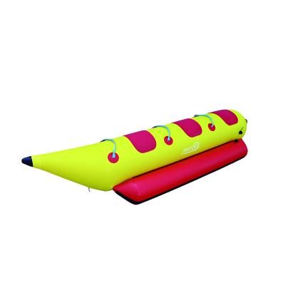 China PVC Cheap Price Outdoor Inflatable Floating Water Banana Boat Inflatable Water Flying Banana Sled with Electric Inflator for sale