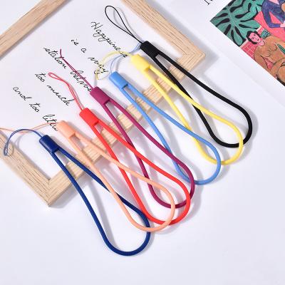 China Wholesale 20cm Cute Silicone Soft Stretch Wrist Strap Cell Phone Lanyards Waterproof Short Wallet Silicone Lanyard for sale