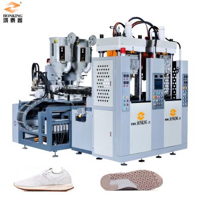 China HM-118-2 two station VERTICAL TPR/TPU/PVC shoe molding machine for sale