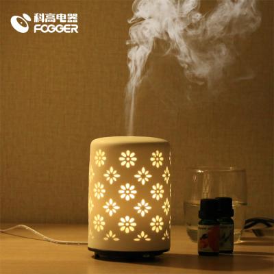 China Household Aroma Diffuser Humidifier 7 Color Changing Modern Ultrasonic Ceramic Aroma Diffusers 100ml for sale