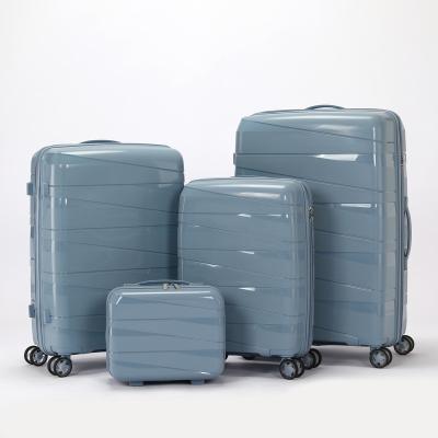 China 2023 PC 2023 Travel Bags Luggage Set 3 Piece Hardcase Trolley Double Zipper 4 Wheels Luggage Suitcase for sale