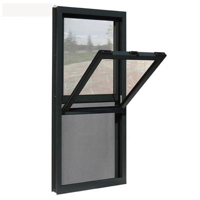 China Magnetic Screen AS2047 AS2208 NFRC Approved Handle Lock Laminated Double Hung Aluminum Alloy Windows For Glass Office Building for sale