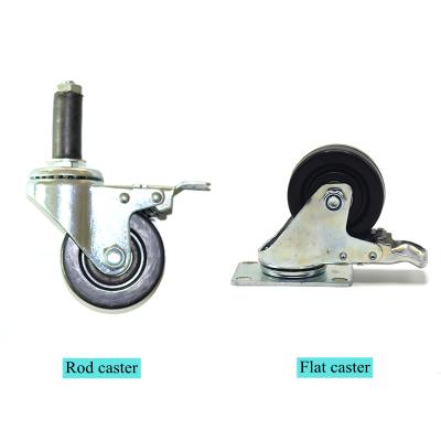 China Other wheels chrome plating tpr rubber material swivel lock damping casters swivel wheels 2/3/4/5/6 inch for sale