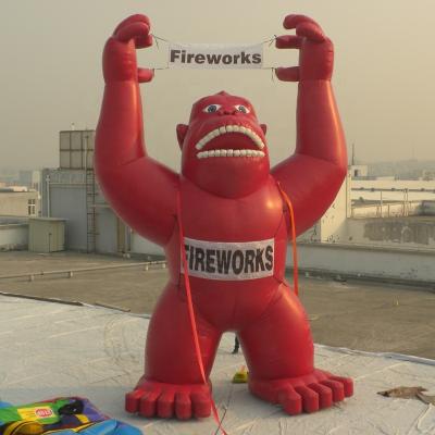 China Oxford Cloth Or PVC Tarpaulin 25 Feet High Fireworks Advertising Giant Inflatable Gorilla Balloon For Sale for sale