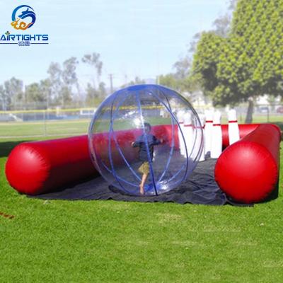 China High Strength Inflatable Human Rolling Balls, Inflatable Racing Game Rolling Lane With Oversized Rolling Balls And Human Zorb for sale