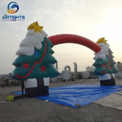 China Inflatable Xmas decoration nylon taffeta ripstop Christmas tree arch like high strength festival parachute for sale