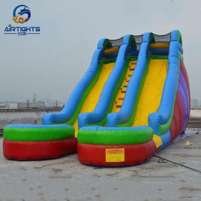 China Good Quality Commercial Rental Double Lanes PVC Inflatable Water Slide for sale