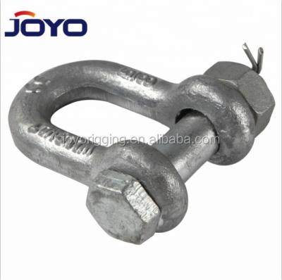 China Heavy Industry Hot Dip Galvanized G2150 Drop Forged Dee Lifting Safety Pin Type Marine Bolt Shackle for sale